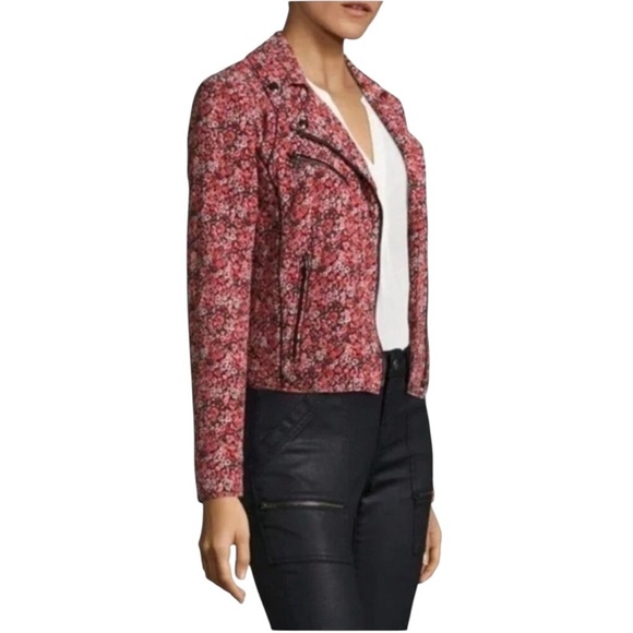 Joie Silk Floral Moto Bomber Jacket – Size M - Picture 2 of 8